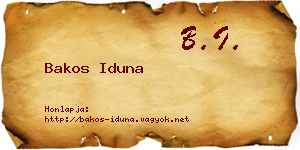 Bakos Iduna névjegykártya